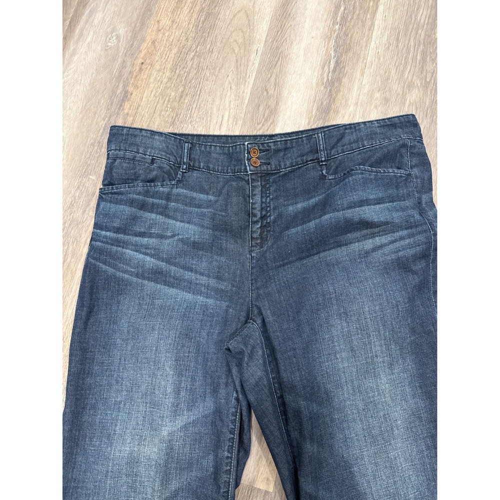 Lauren Ralph Lauren Jeans Co Womens 16W Dark Wash Wide Leg Denim Trouser Pants - Picture 3 of 6